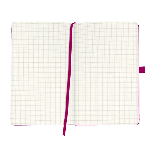 Herlitz Notizbuch Classic A5 96 Blatt kariert berry mit Leseband und Falttasche my.book
