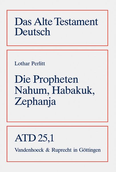 Produktbild: Die Propheten Nahum, Habakuk, Zephanja