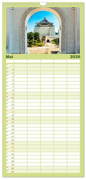 Produktbild: Familienplaner 2026 - Taipeh, Hauptstadt von Taiwan mit 5 Spalten (Wandkalender, 21 x 45 cm) CALVENDO
