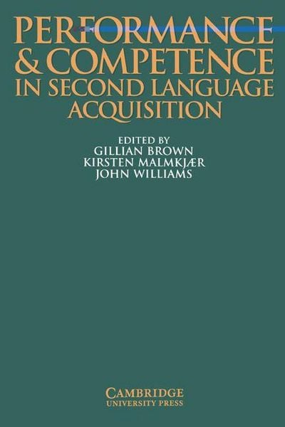 Produktbild: Performance and Competence in Second Language Acquisition