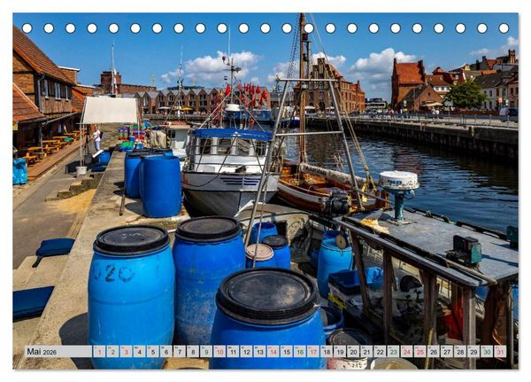 Produktbild: Hansestadt Wismar - Hafenimpressionen (Tischkalender 2026 DIN A5 quer), CALVENDO Monatskalender