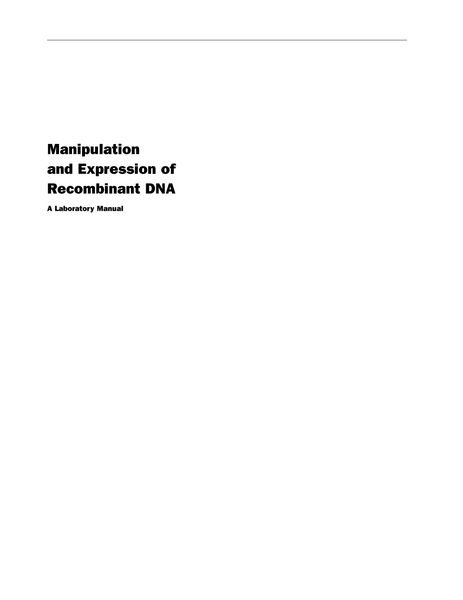 Produktbild: Manipulation and Expression of Recombinant DNA