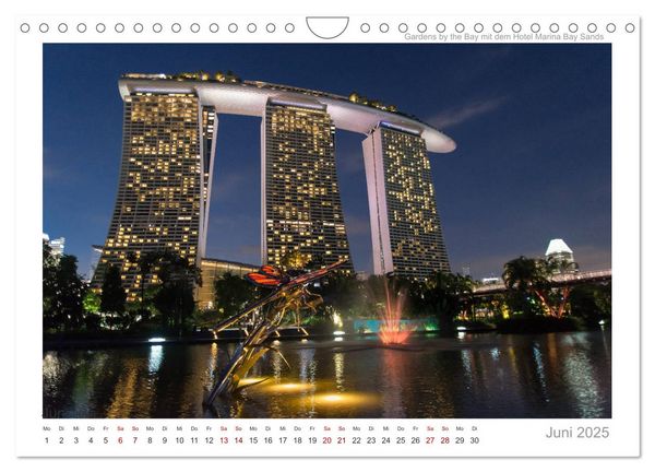 Produktbild: Singapur: Zwischen Wolkenkratzern und Superb&auml;umen (Wandkalender 2026 DIN A4 quer), CALVENDO Monatskalender