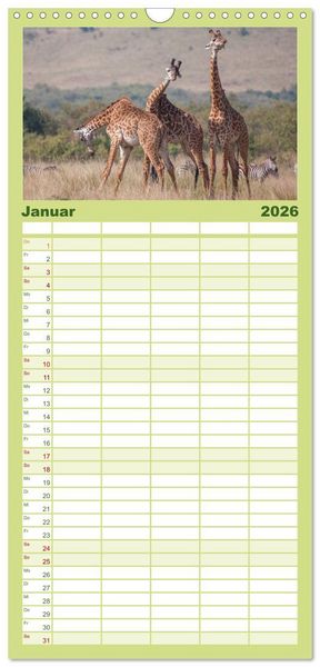 Produktbild: Familienplaner 2026 - Emotionale Momente: Afrika Wildlife. Part 3. mit 5 Spalten (Wandkalender, 21 x 45 cm) CALVENDO