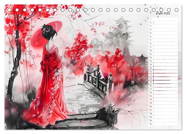 Produktbild: Chinas Harmonie - Terminplaner mit Landschaften und Symbolen (Tischkalender 2026 DIN A5 quer), CALVENDO Monatskalender