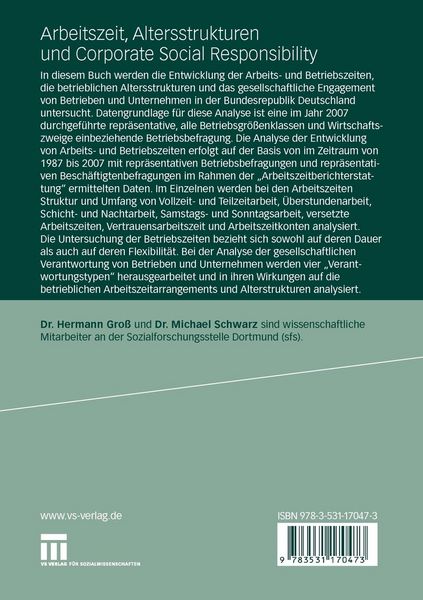 Produktbild: Arbeitszeit, Altersstrukturen und Corporate Social Responsibility