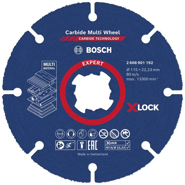 Bosch Accessories EXPERT Carbide Multi Wheel X-LOCK 2608901192 Trennscheibe gerade 115mm 1St.