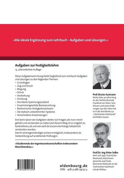 Produktbild: Aufgaben zur Festigkeitslehre