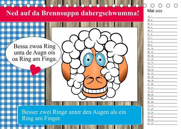 Produktbild: Des is f&uuml;a de Katz! Bairische Schpr&uuml;ch' und Redensart (Tischkalender 2022 DIN A5 quer)