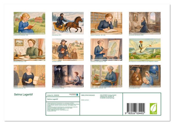Produktbild: Selma Lagerl&ouml;f (Wandkalender 2026 DIN A4 quer), CALVENDO Monatskalender