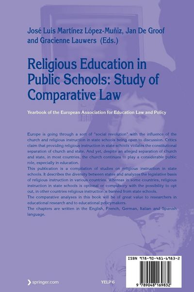 Produktbild: Religious Education in Public Schools: Study of Comparative Law