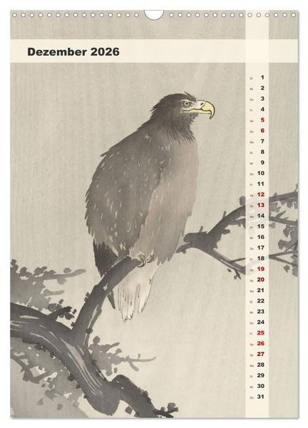 Produktbild: Ohara Koson - Gefiederte Sch&ouml;nheiten (Wandkalender 2026 DIN A3 hoch), CALVENDO Monatskalender