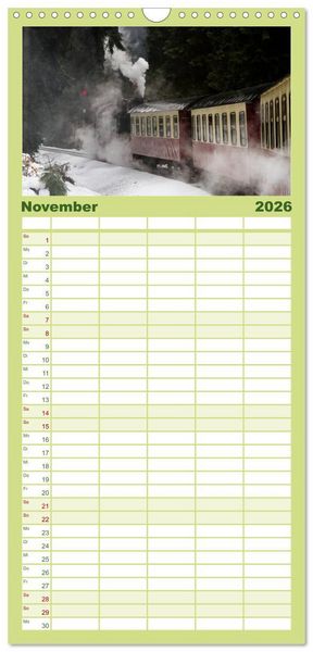 Produktbild: Familienplaner 2026 - Dampferlebnis im Harz mit 5 Spalten (Wandkalender, 21 x 45 cm) CALVENDO