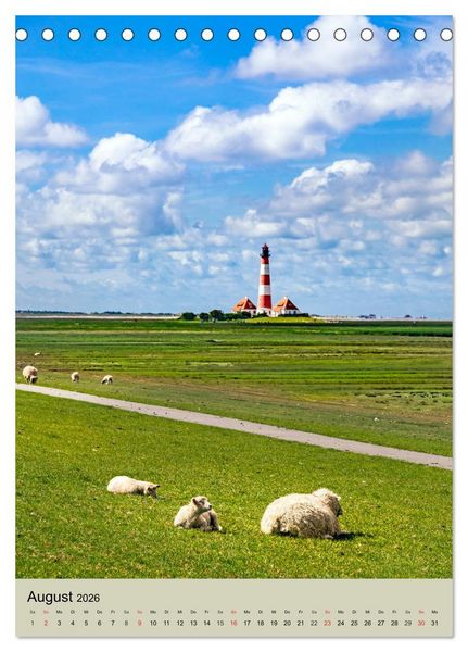 Produktbild: NORDSEEFLAIR - St. Peter Ording und Westerhever (Tischkalender 2026 DIN A5 hoch), CALVENDO Monatskalender