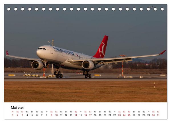 Produktbild: Flugzeuge von Airbus 2026 (Tischkalender 2026 DIN A5 quer), CALVENDO Monatskalender