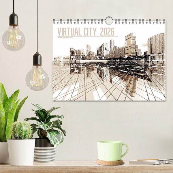 Produktbild: VIRTUAL CITY 2026 CH-Version (Wandkalender 2026 DIN A4 quer), CALVENDO Monatskalender