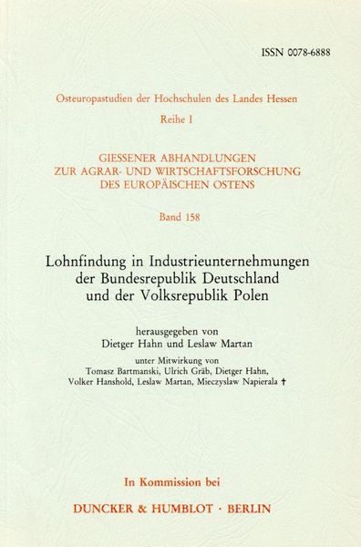 Produktbild: Lohnfindung in Industrieunternehmungen der Bundesrepublik Deutschland und der Volksrepublik Polen.