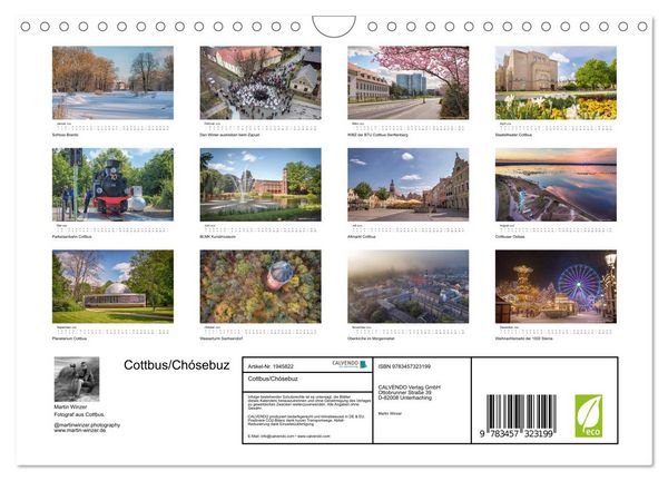 Produktbild: Cottbus/Ch&oacute;sebuz (Wandkalender 2026 DIN A4 quer), CALVENDO Monatskalender