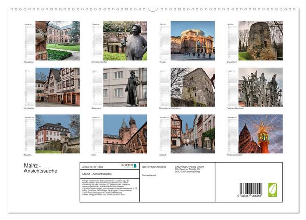 Produktbild: Mainz - Ansichtssache (hochwertiger Premium Wandkalender 2026 DIN A2 quer), Kunstdruck in Hochglanz