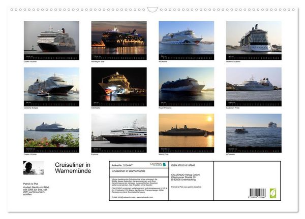 Produktbild: Cruiseliner in Warnem&uuml;nde (Wandkalender 2026 DIN A2 quer), CALVENDO Monatskalender