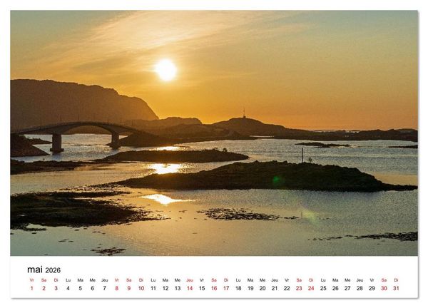 Produktbild: Lofoten - &Icirc;les de r&ecirc;ve norv&eacute;giennes (Calendrier mural 2026 DIN A2 vertical), CALVENDO calendrier mensuel