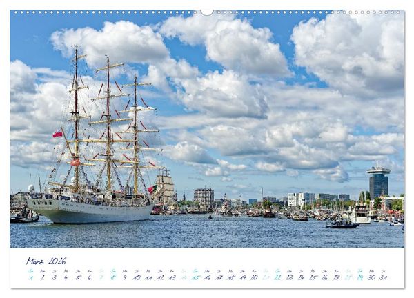 Produktbild: SAIL Amsterdam (hochwertiger Premium Wandkalender 2026 DIN A2 quer), Kunstdruck in Hochglanz
