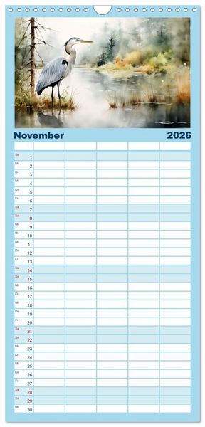 Produktbild: Familienplaner 2026 - Neulich am Wasser mit 5 Spalten (Wandkalender, 21 x 45 cm) CALVENDO
