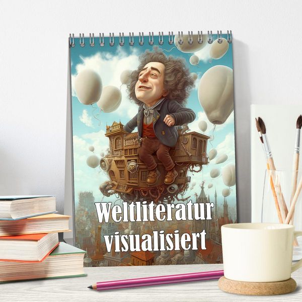 Produktbild: Weltliteratur visualisiert (Tischkalender 2026 DIN A5 hoch), CALVENDO Monatskalender