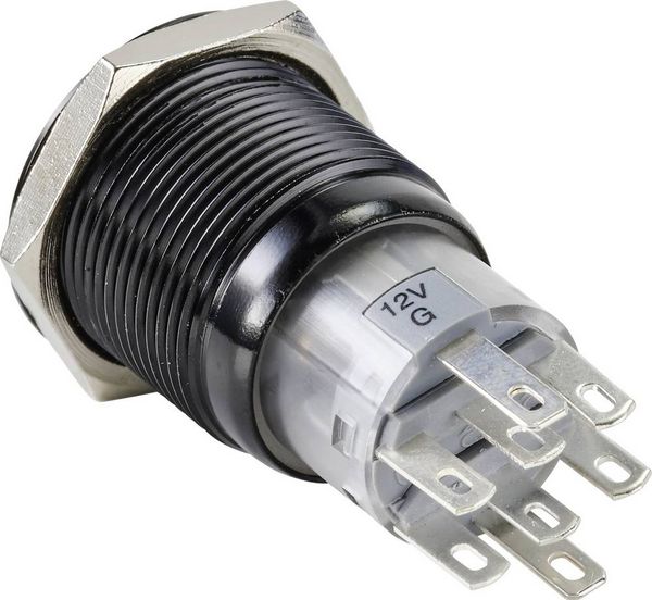 Produktbild: TRU COMPONENTS TC-9428172 LAS1-AGQ-22E/R/12V/A Drucktaster 250 V/AC 3 A 2 x Aus/(Ein) tastend Rot (&Oslash;) 19 mm IP65 1 St.