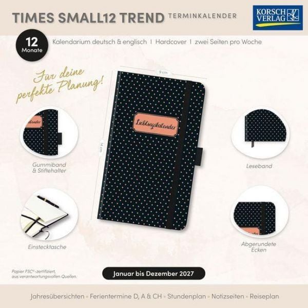Produktbild: Buchkalender Times Small12 Trend Lieblingskalender 2027