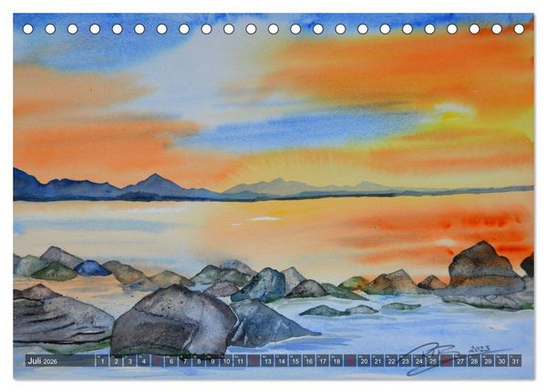Produktbild: Chiemsee Aquarelle (Tischkalender 2026 DIN A5 quer), CALVENDO Monatskalender