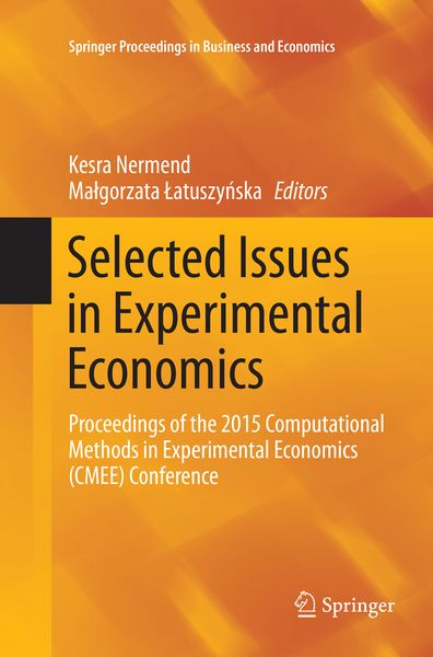Produktbild: Selected Issues in Experimental Economics