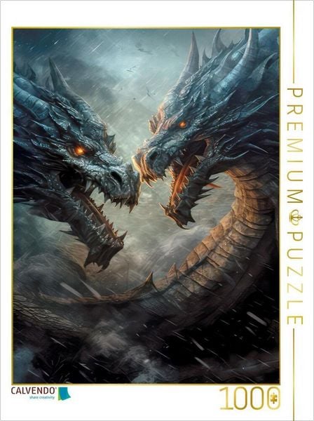 CALVENDO Puzzle Mittelalter mit Drachen, Rittern und Burgen | 1000 Teile Lege-Größe 64x48cm Foto-Puzzle für glückliche Stunden