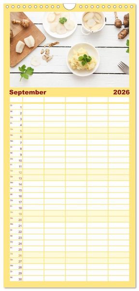 Produktbild: Familienplaner 2026 - K&ouml;stliche Topinambur mit 5 Spalten (Wandkalender, 21 x 45 cm) CALVENDO