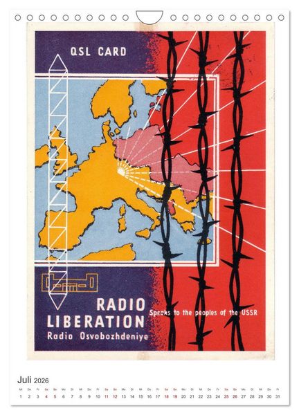 Produktbild: Radio Nostalgie - Empfangsbest&auml;tigungskarten internationaler Rundfunkstationen (Wandkalender 2026 DIN A4 hoch), CALVENDO Monatskalender