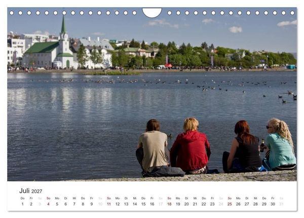 Produktbild: Reykjav&igrave;k 64&deg; 08' N (Wandkalender 2027 DIN A4 quer), CALVENDO Monatskalender
