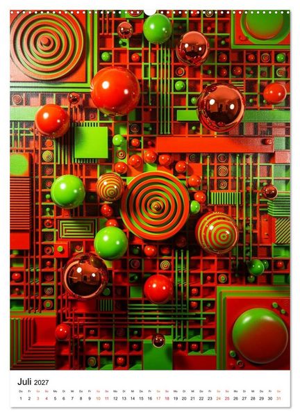 Produktbild: Abstracts - Fragmente der Zeit - Auf der Suche nach Menschlichkeit im Datenstrom (Wandkalender 2027 DIN A2 hoch), CALVENDO Monatskalender