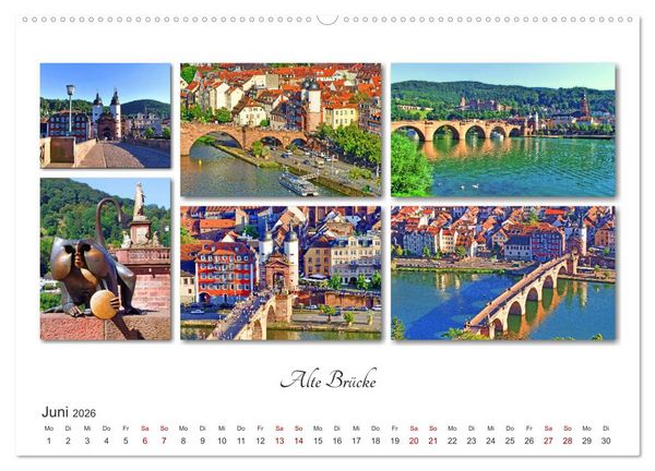 Produktbild: Heidelberg Fotocollagen (Wandkalender 2026 DIN A2 quer), CALVENDO Monatskalender