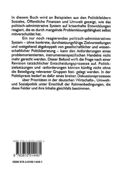 Produktbild: Der verzagte Staat &mdash; Policy-Analysen