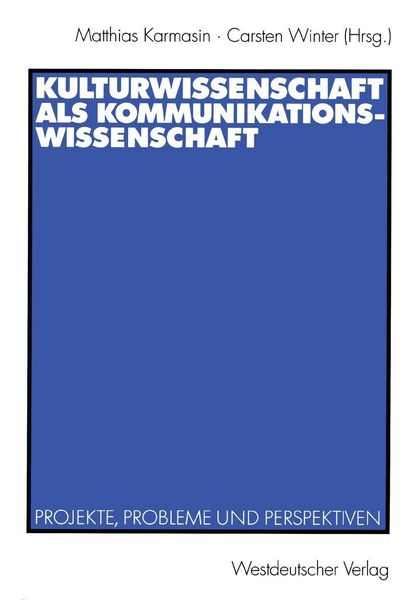 Produktbild: Kulturwissenschaft als Kommunikationswissenschaft