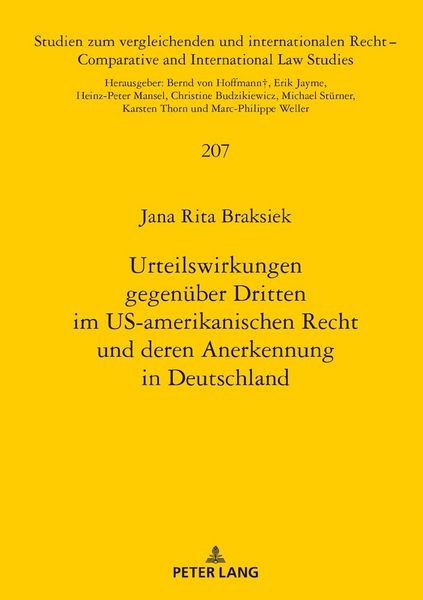 Produktbild: Urteilswirkungen gegen&uuml;ber Dritten im US-amerikanischen Recht und deren Anerkennung in Deutschland