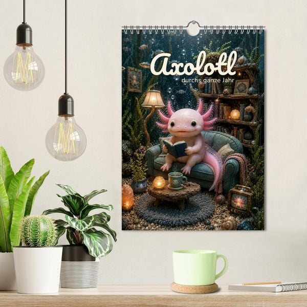 Produktbild: Axolotl durchs ganze Jahr (Wandkalender 2027 DIN A4 hoch), CALVENDO Monatskalender