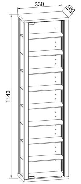 Produktbild: Holz Glas Stand Vitrine Sammelvitrine Edana Maxi