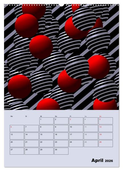Produktbild: OpArt und mehr (Wandkalender 2026 DIN A2 hoch), CALVENDO Monatskalender