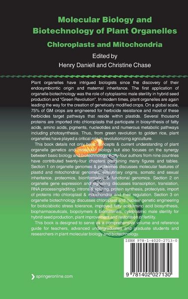 Produktbild: Molecular Biology and Biotechnology of Plant Organelles