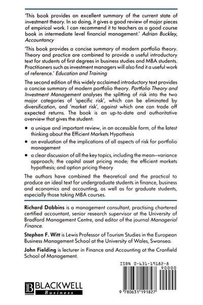 Produktbild: Portfolio Theory and Investment Management