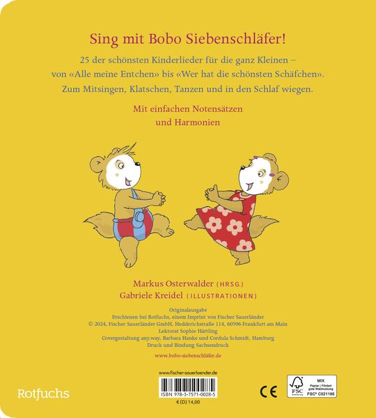 Produktbild: Bobo Siebenschl&auml;fers sch&ouml;nste Kinderlieder
