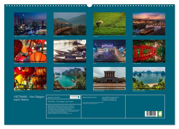 Produktbild: VIETNAM - Von Saigon nach Hanoi (Wandkalender 2026 DIN A2 quer), CALVENDO Monatskalender