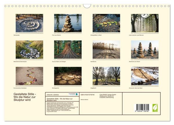 Produktbild: Gestaltete Stille - Wo die Natur zur Skulptur wird (Wandkalender 2027 DIN A3 quer), CALVENDO Monatskalender