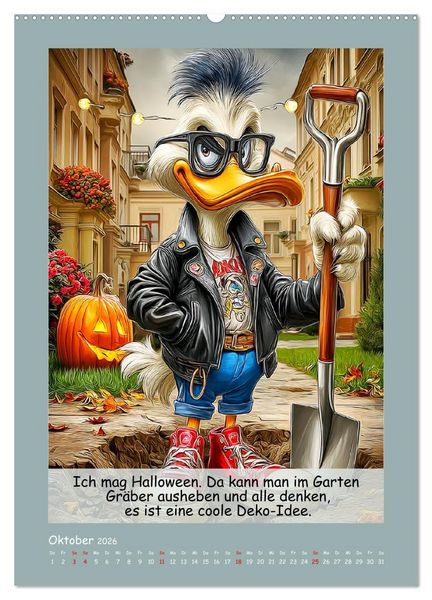 Produktbild: Echte Fieslinge. Gefiederklan im &Uuml;berlebensmodus (Wandkalender 2026 DIN A2 hoch), CALVENDO Monatskalender